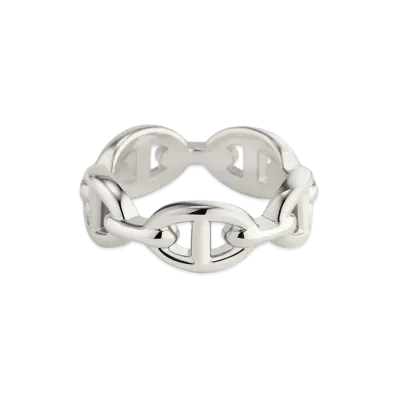 Hermes Chaine D'ancre Enchainee Ring PM "Silver"