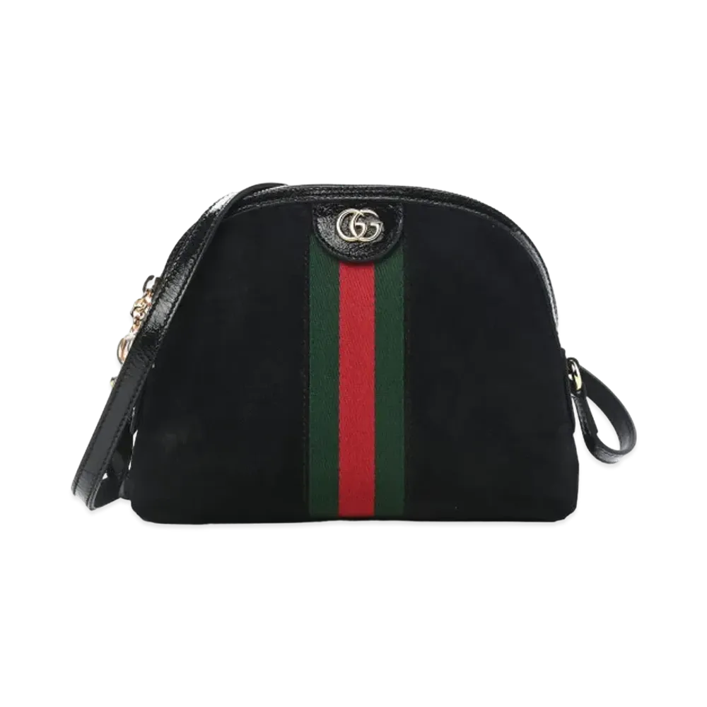 GUCCI Ophidia GG Suede Leather Shoulder Bag "Black"