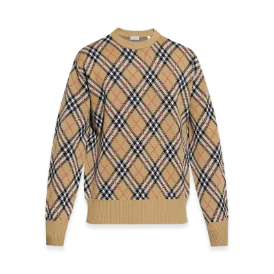 Burberry Wool Blend Crew Neck Sweater "Beige"