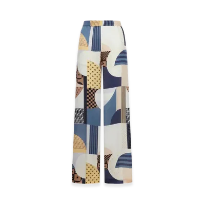 FENDI Women's Patchwork Silk Pants "Multicolor"