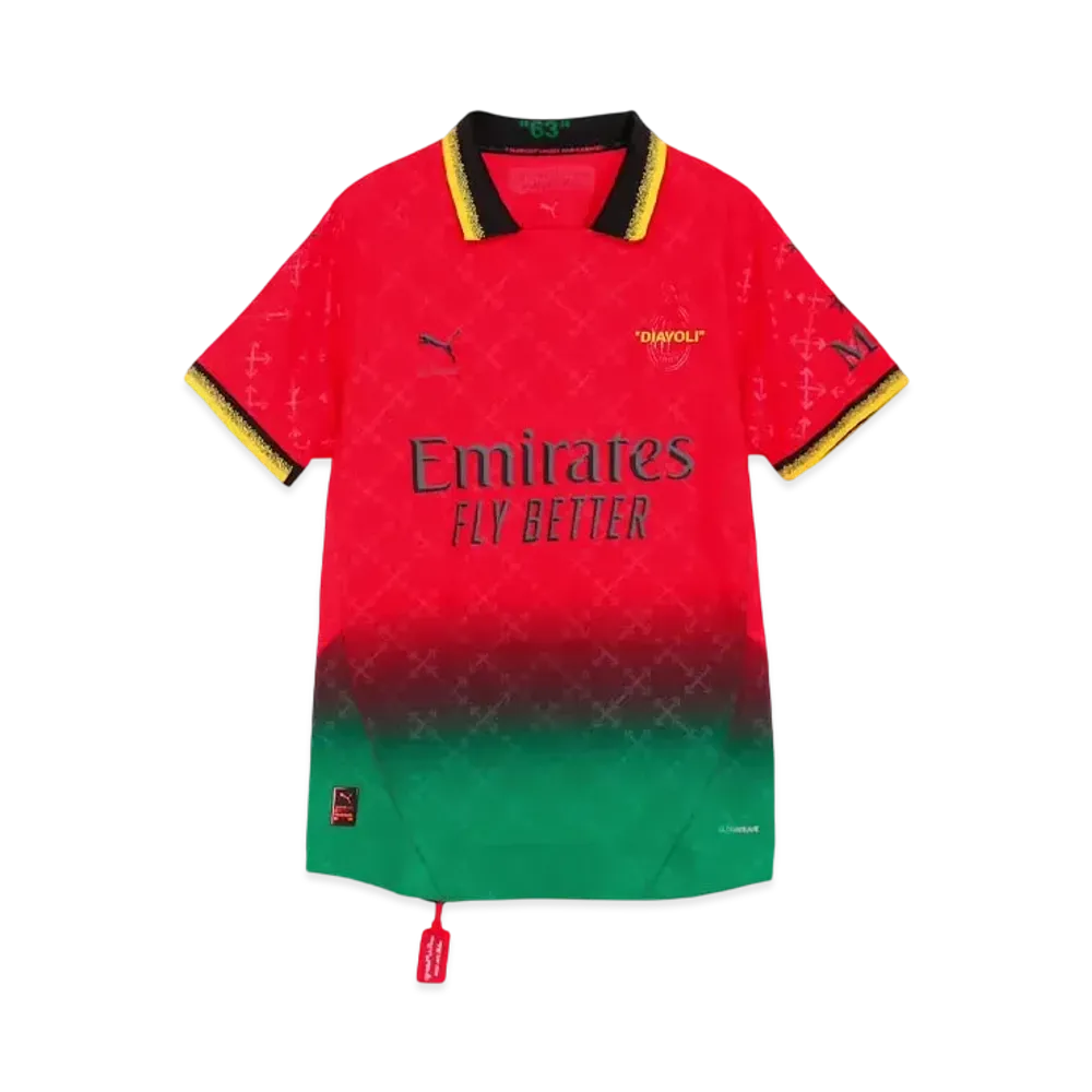 PUMA x AC MILAN x Off-White Authentic Short Sleeve Uniform "For All Time Red/Puma Black"