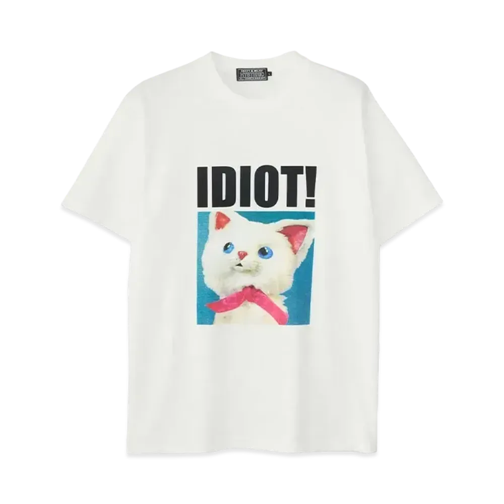 HYSTERIC GLAMOUR Idiot Cat Tee "White"