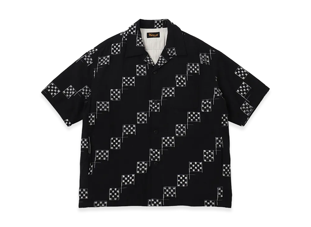 visvim Wallis Down Shirt S/S Kasuri "Black"
