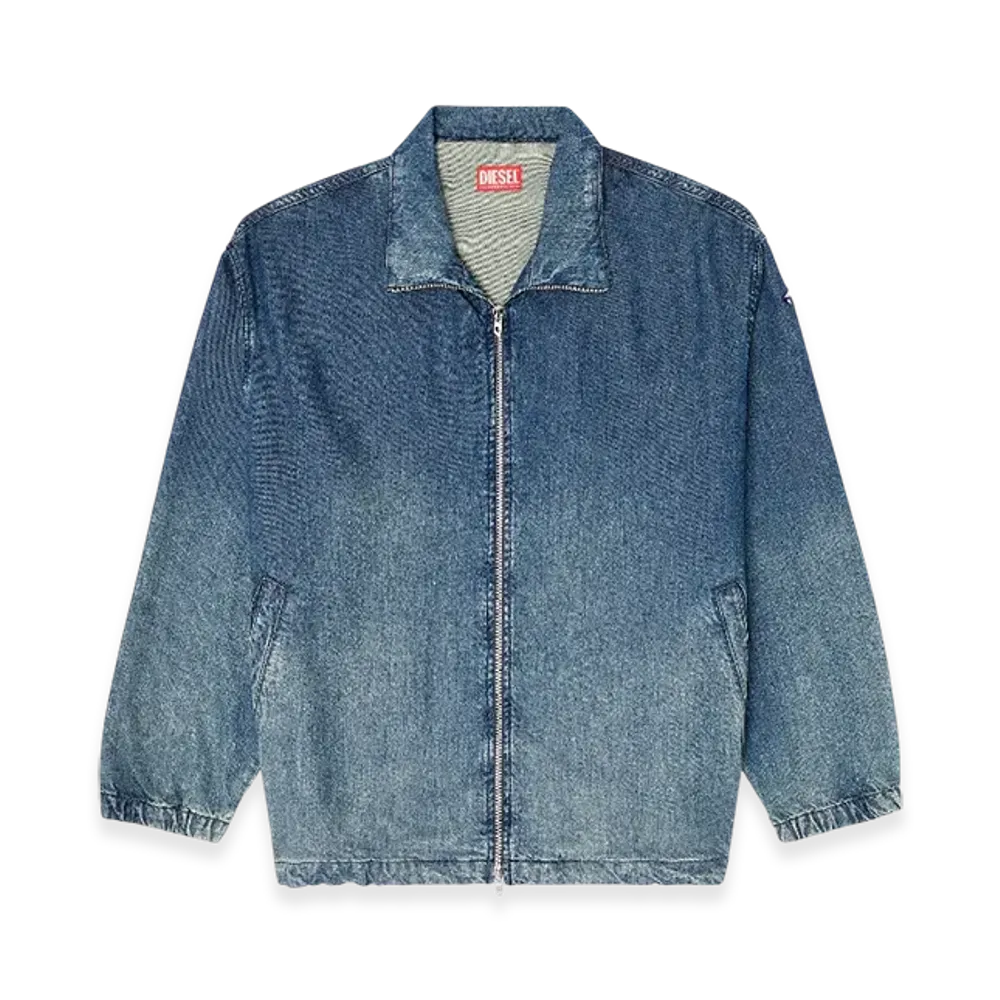 Diesel D-Krap-S6 Zipped Jacket In Fluid Denim "Medium Blue"