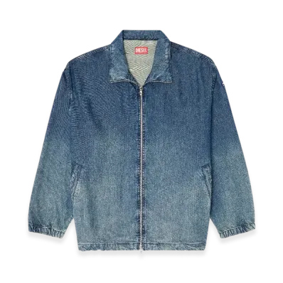 Diesel D-Krap-S6 Zipped Jacket In Fluid Denim "Medium Blue"