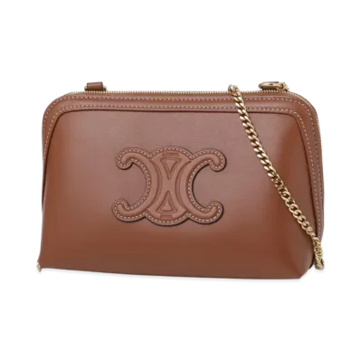 CELINE Clutch On Chain Cuir Triomphe "Tan"