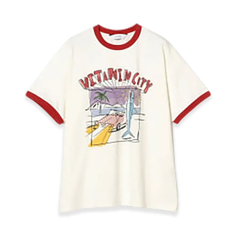 BEAMS Future Archive x Sasquatchfabrix x Tokyo Vitamin / Vitamin City Trim T-Shirt "Vitamin Red"