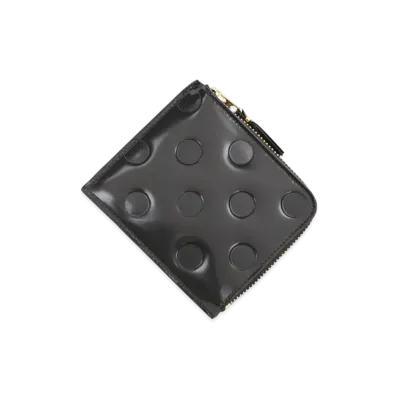 COMME des GARCONS Wallet Polka Dot Embossed Coin Case "Black"