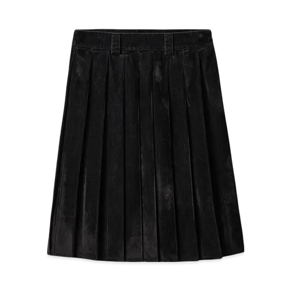 MIU MIU Flocked Chambray Skirt "Black"