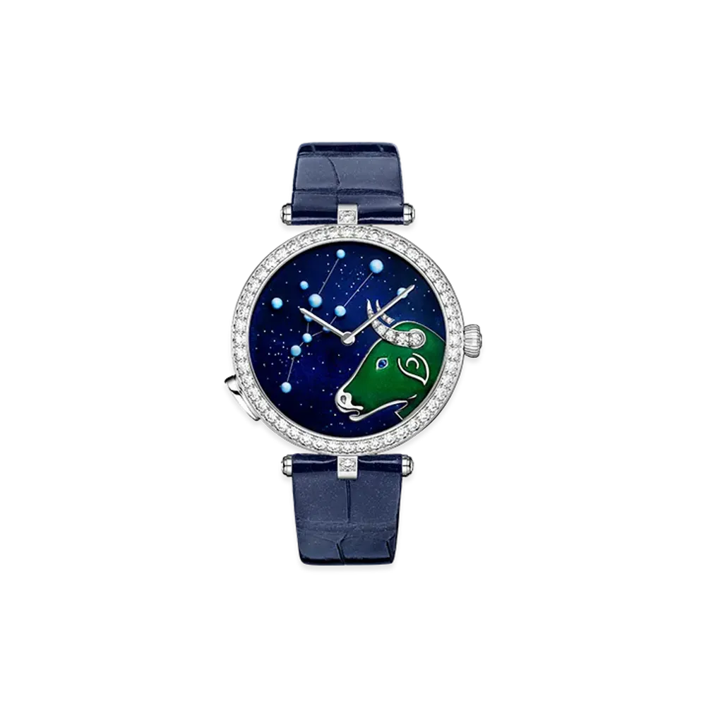 Van Cleef & Arpels Lady Arpels Zodiaque Lumineux Tauri Taurus watch "18K White gold/Sapphire/Diamond"