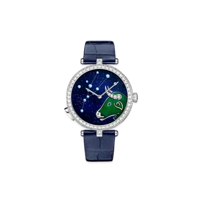 Van Cleef & Arpels Lady Arpels Zodiaque Lumineux Tauri Taurus watch "18K White gold/Sapphire/Diamond"