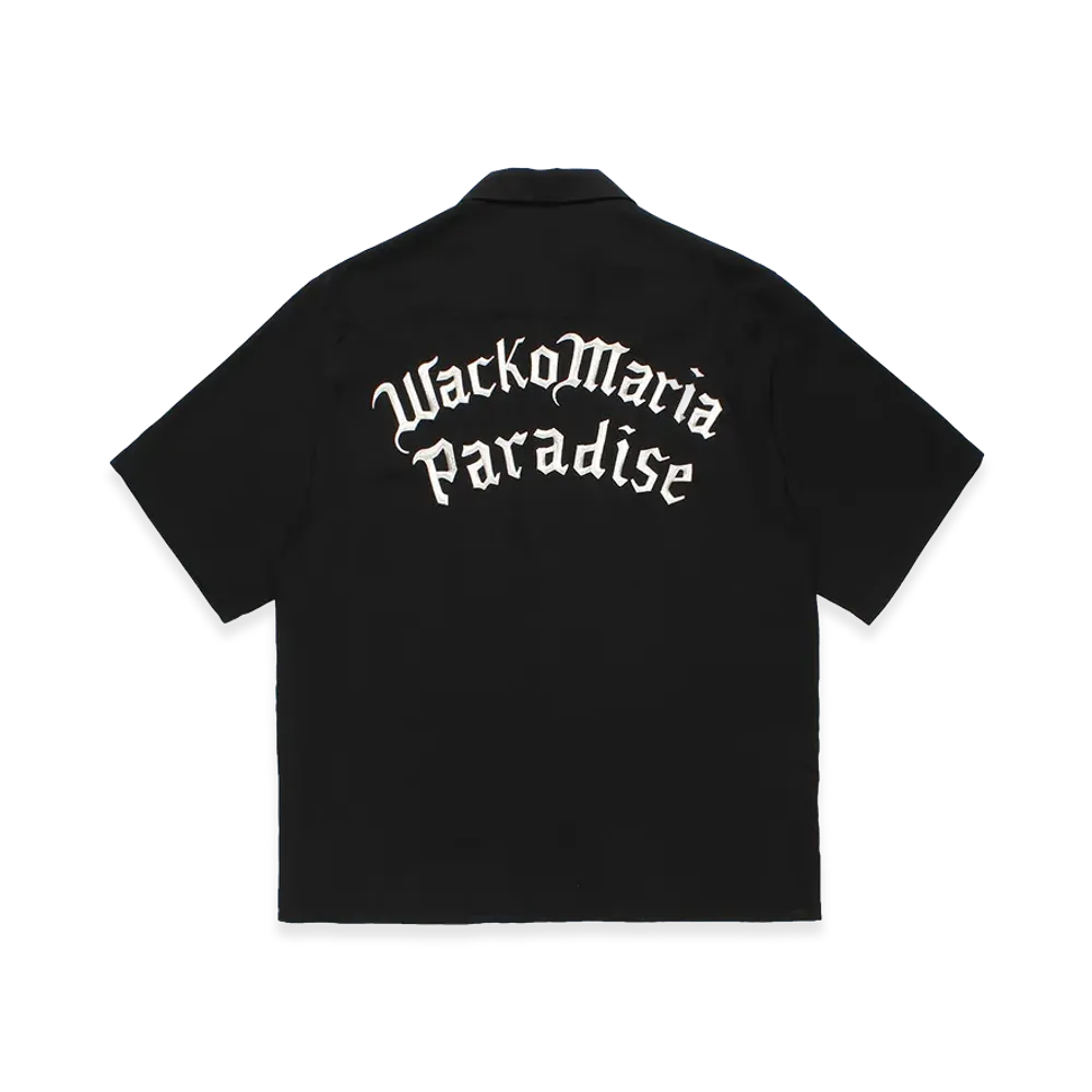 WACKO MARIA 50's Open Collar Shirt "Black"