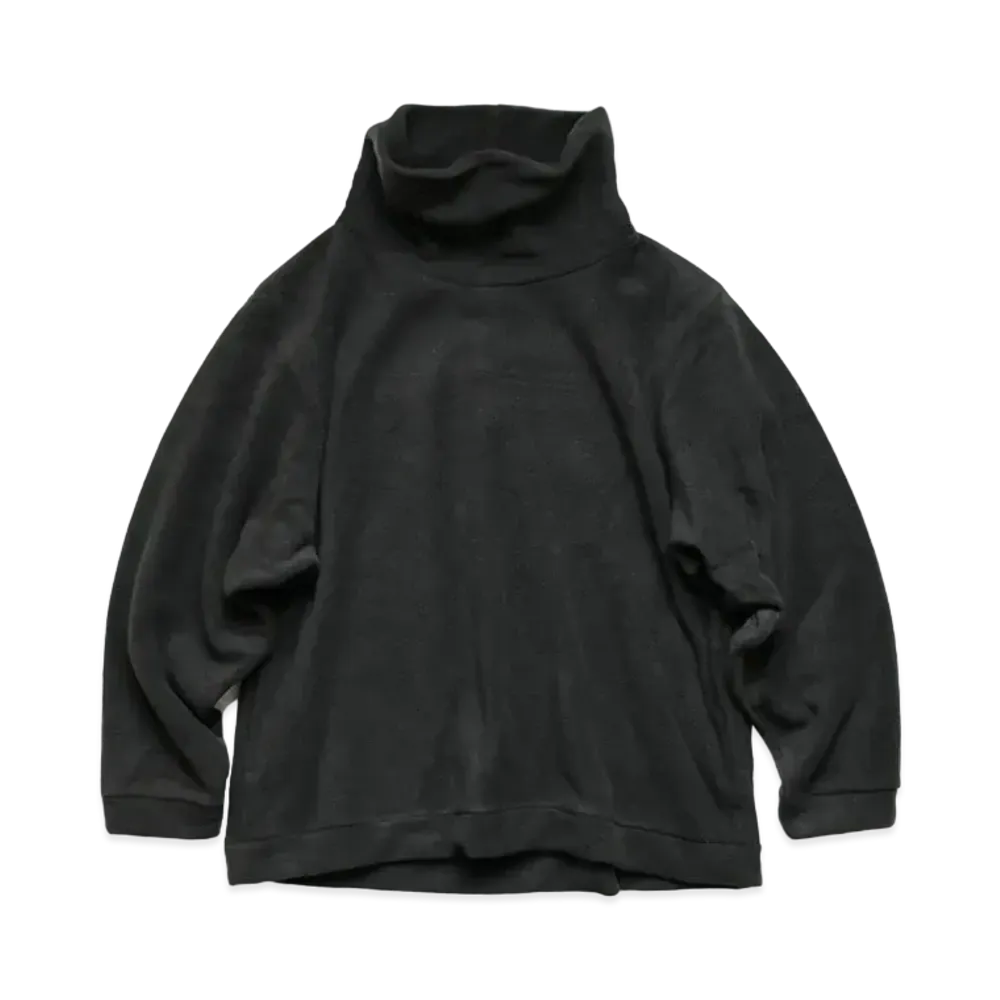 KAPITAL REVERSE FLEECE BIG HY NECK SWEAT "Black"