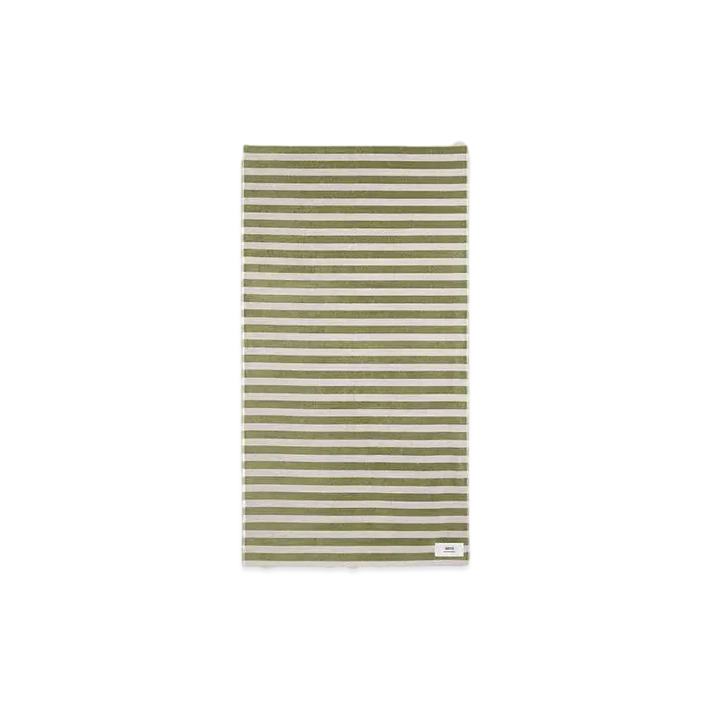 AMI PARIS Striped Beach Towel "Chalk/Olive"