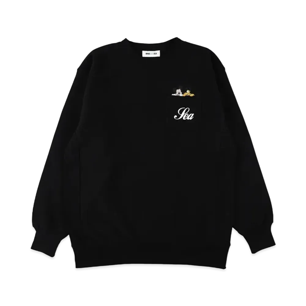 WIND AND SEA Mickey & Pluto / Crew Neck Sweat "Black"
