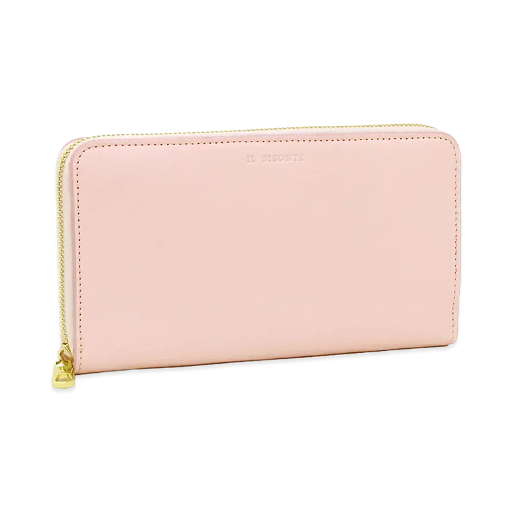 IL BISONTE Mediterranea Round Zip Long Wallet "Rosa Pallido"