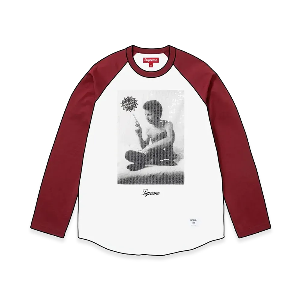Supreme x Larry Clark Sequin Raglan L/S Top "Burgundy"