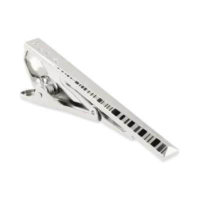 Paul Smith Diagonal Shadow Stripe Tie Bar "Silver"