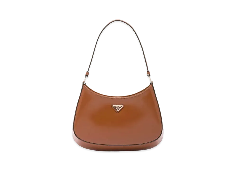 PRADA Prada Creeo Brushed Leather Shoulder Bag "Brown"