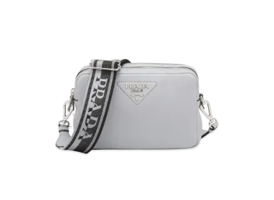 PRADA Leather Bag With Full Shoulder Strap "Cornflower Blue"