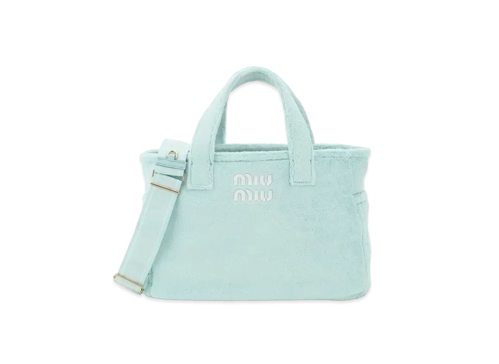 MIU MIU Terry Cloth Tote Bag "Navy"