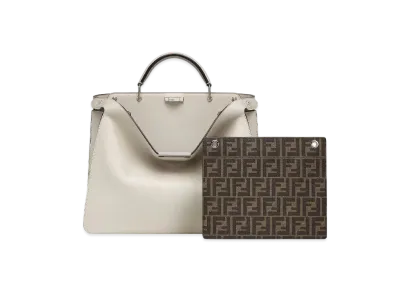 FENDI Peekaboo I See U Medium Powder Leather Bag "Gray"