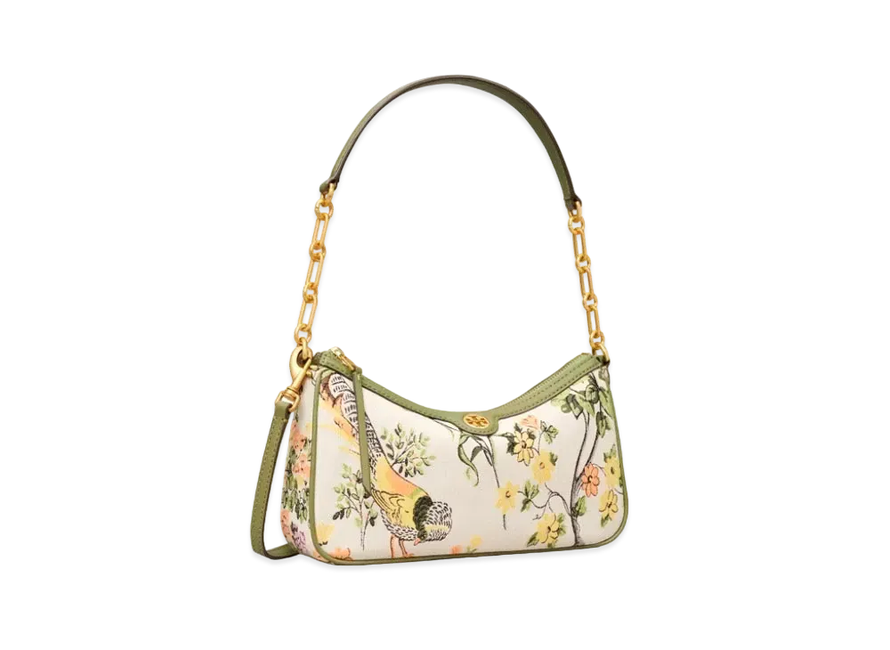 TORY BURCH T Monogram Brocade Studio Shoulder Bag "Winter Sage"