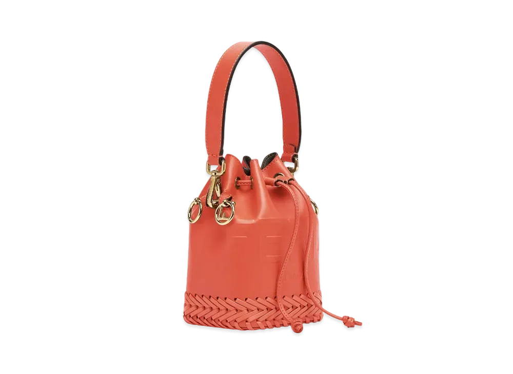FENDI Montresol Leather Mini Bag Decoration Stitch "Red"