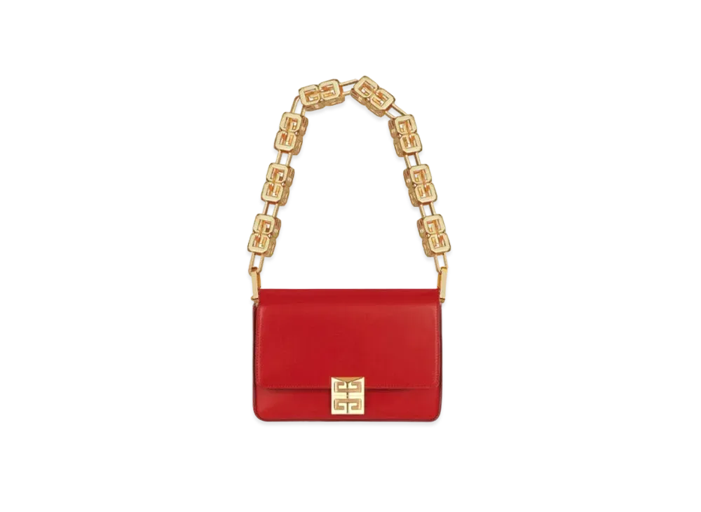 GIVENCHY Medium 4G Bag In Box Leather With Chain "Red"