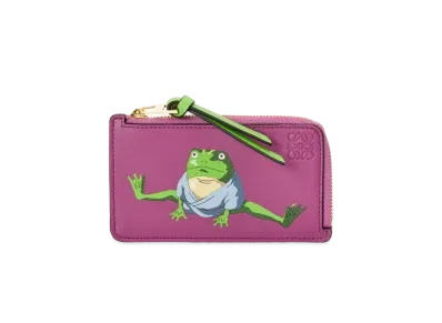 LOEWE x Spirited Away Aogaeru Coin Cardholder In Classic Calfskin "Bouganville"