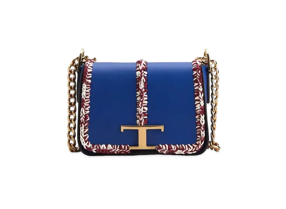 TOD'S T Timeles Leather Crossbody Bag Mini "Blue"