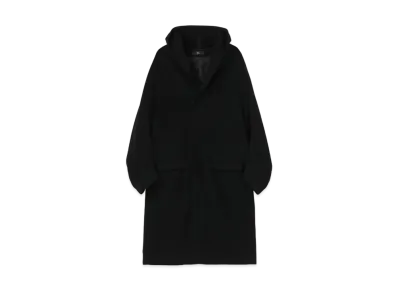 Yohji Yamamoto Y's WOOL AIRY MOSSER HOODED COAT "Black"
