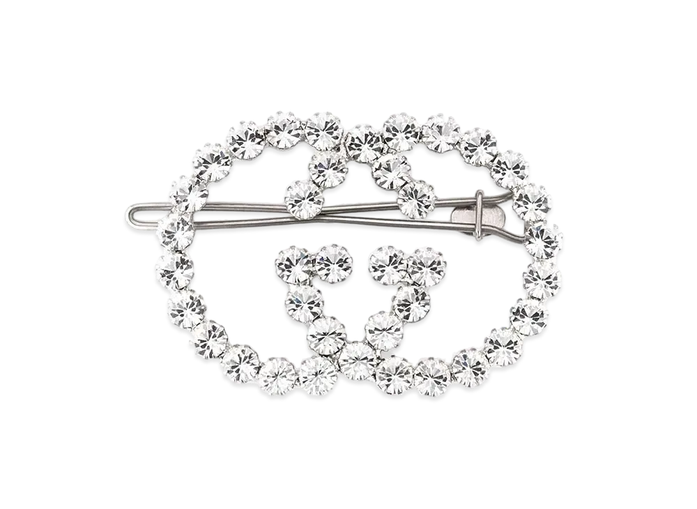 GUCCI Crystal Interlocking G Hair Clip
