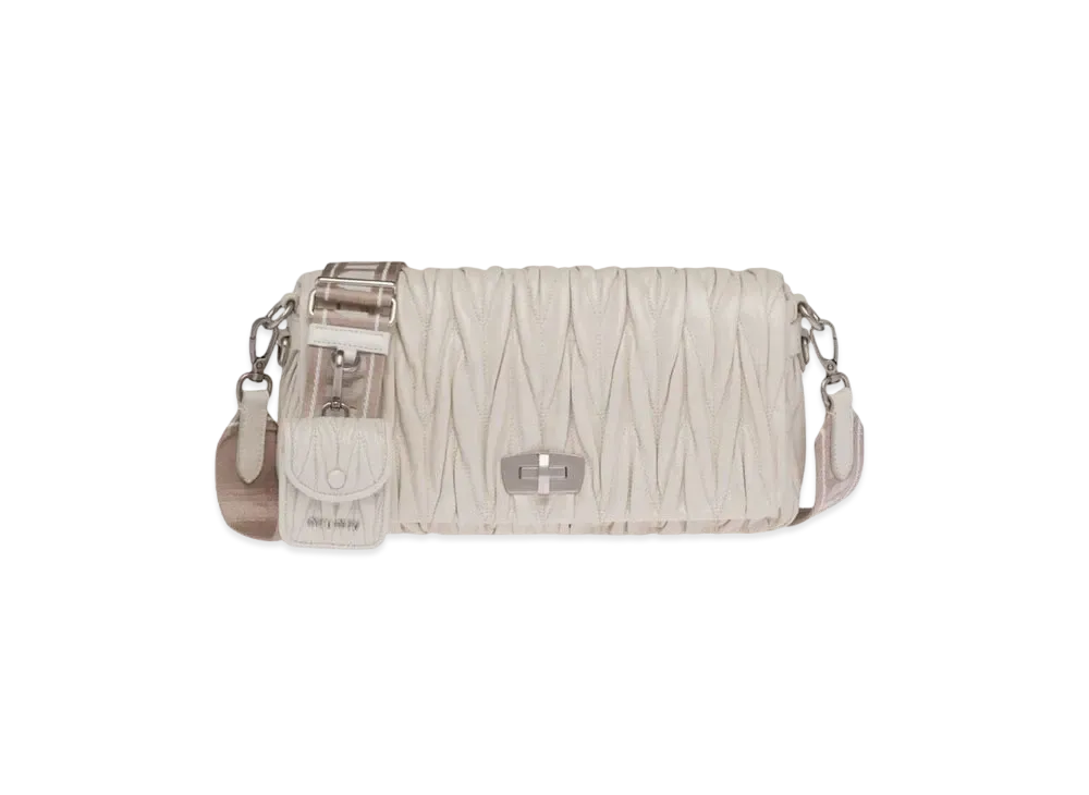 MIU MIU Materasse Shine Shoulder Bag "Off White"