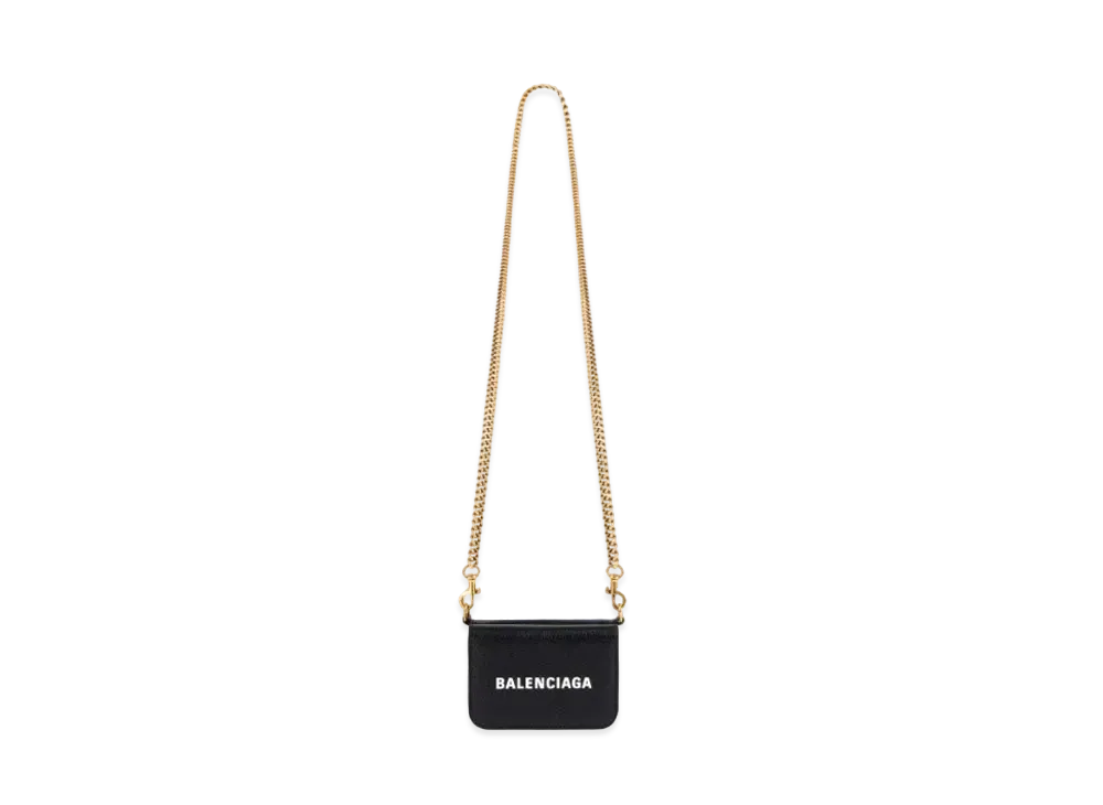 BALENCIAGA Cash Mini Wallet On Chain "Black"