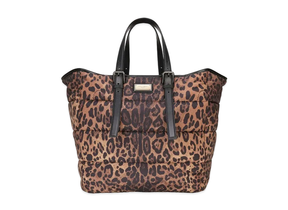 Dolce&Gabbana Sicily Shopping Bag Quilted Nylon Leopard Print "Leopard"