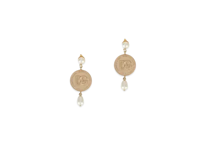 Dolce&Gabbana Earrings With DG-Logo Coins "Gold"
