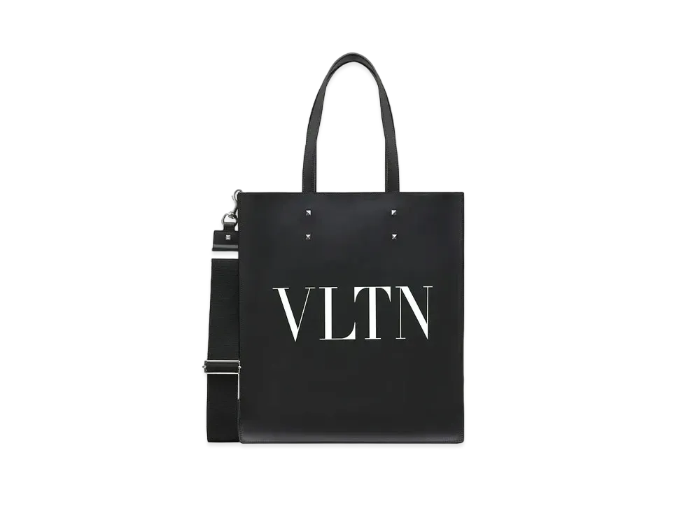 Valentino VLTN Leather Tote "Black/White"