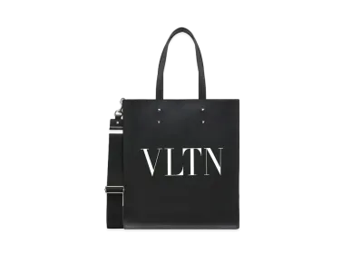 Valentino VLTN Leather Tote "Black/White"