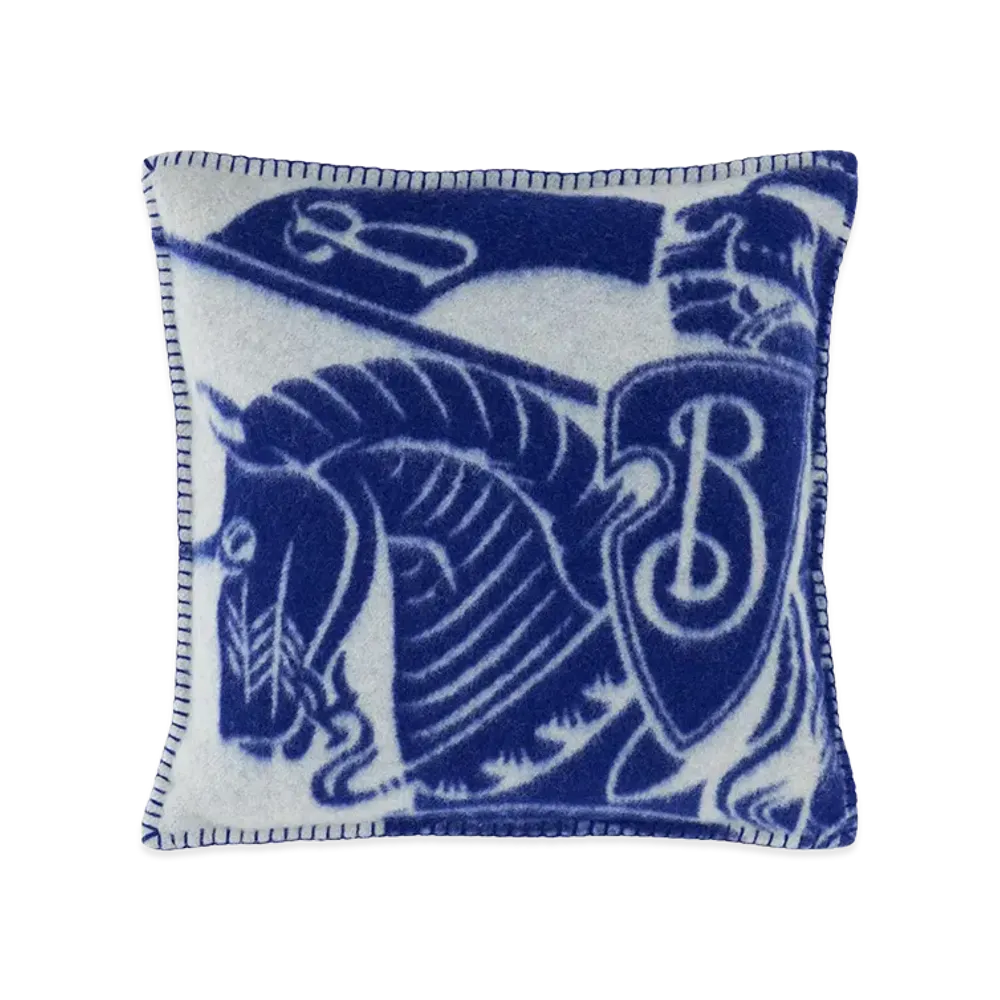 Burberry Embroidered Wool Pillow "Azure"