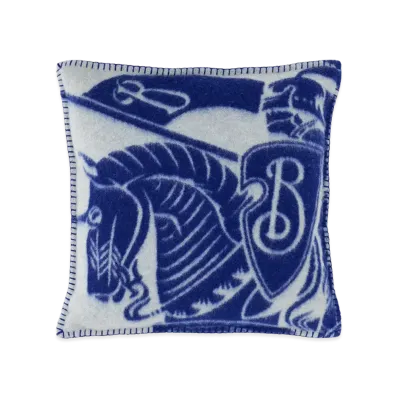 Burberry Embroidered Wool Pillow "Azure"