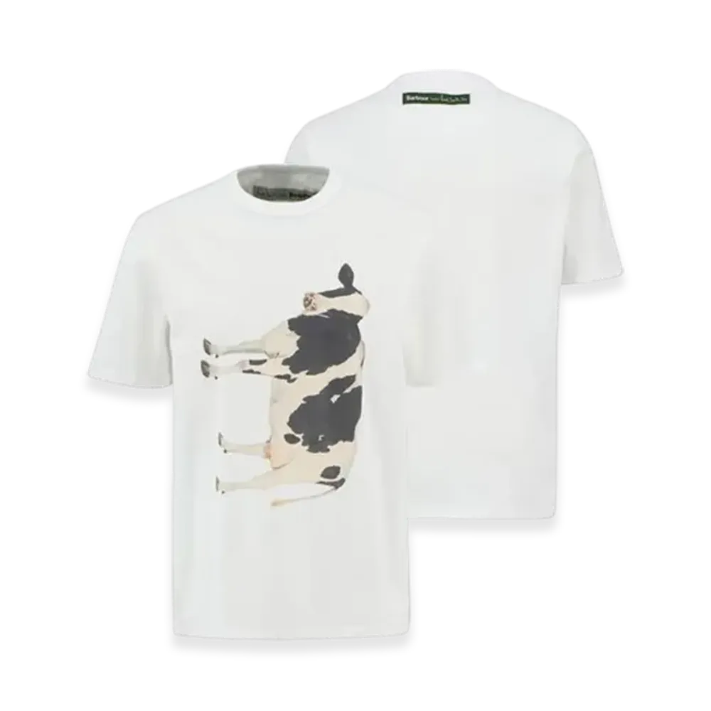 Barbour x Paul Smith Cow Print T-Shirt "White"