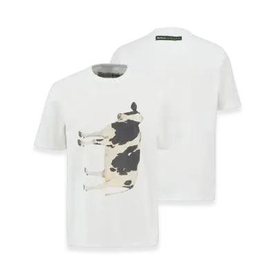Barbour x Paul Smith Cow Print T-Shirt "White"