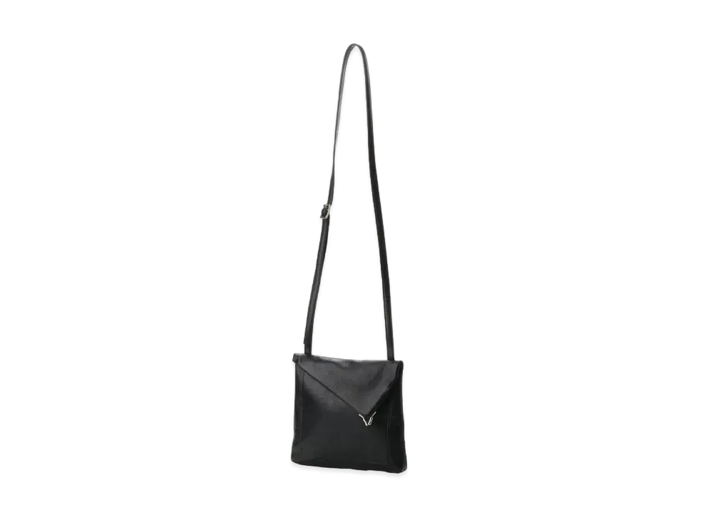 Yohji Yamamoto Y's SEMI GLOSS LEATHER SHAPED CLASP WALLET "Black"