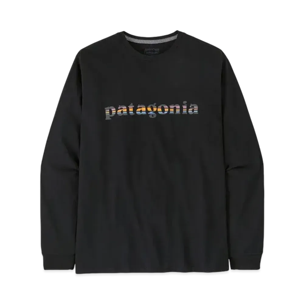 Patagonia Men's Longsleep 73 Text Logo Responsibility "Black"