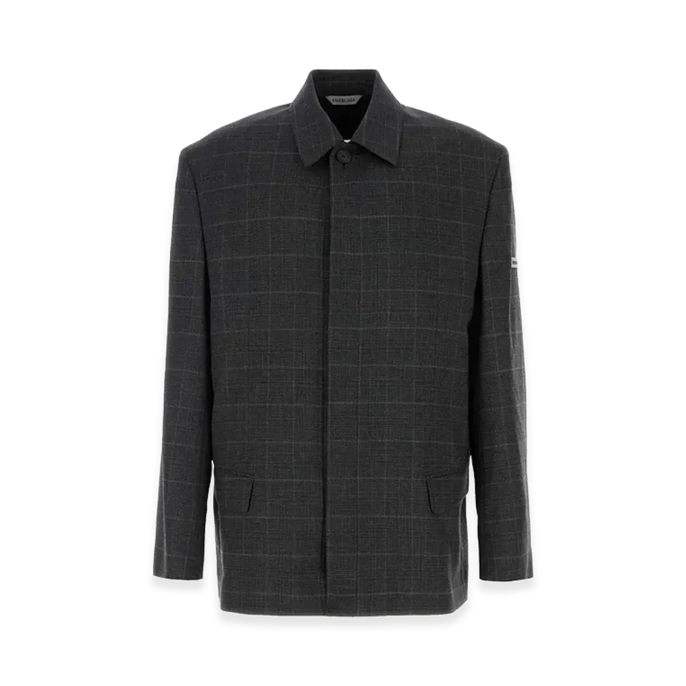 BALENCIAGA Embroidered Wool Blazer "Gray"