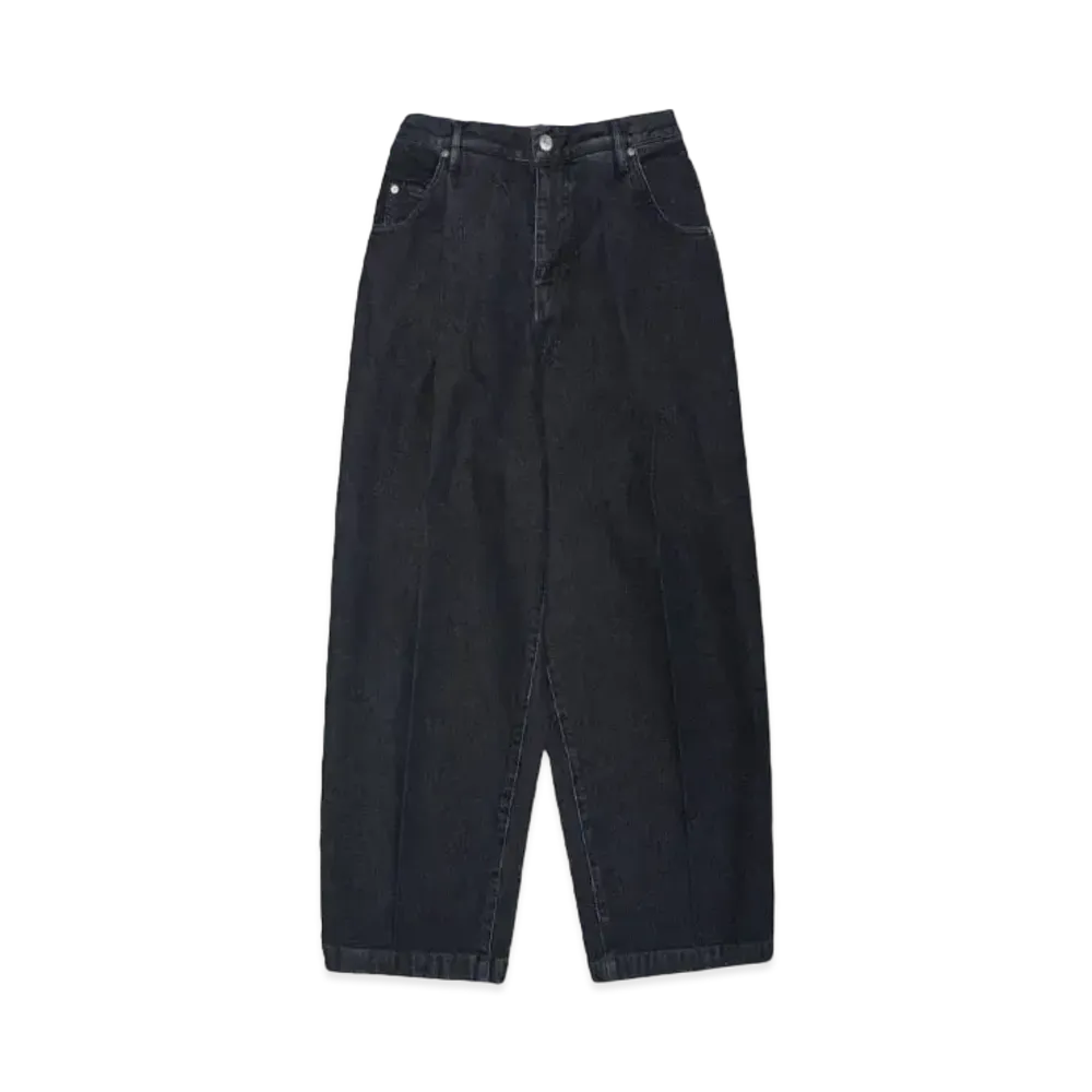 NEONSIGN Wide denim slacks "Used" "BLACK USED"