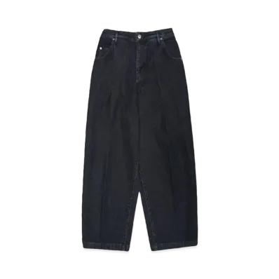 NEONSIGN Wide denim slacks "Used" "BLACK USED"