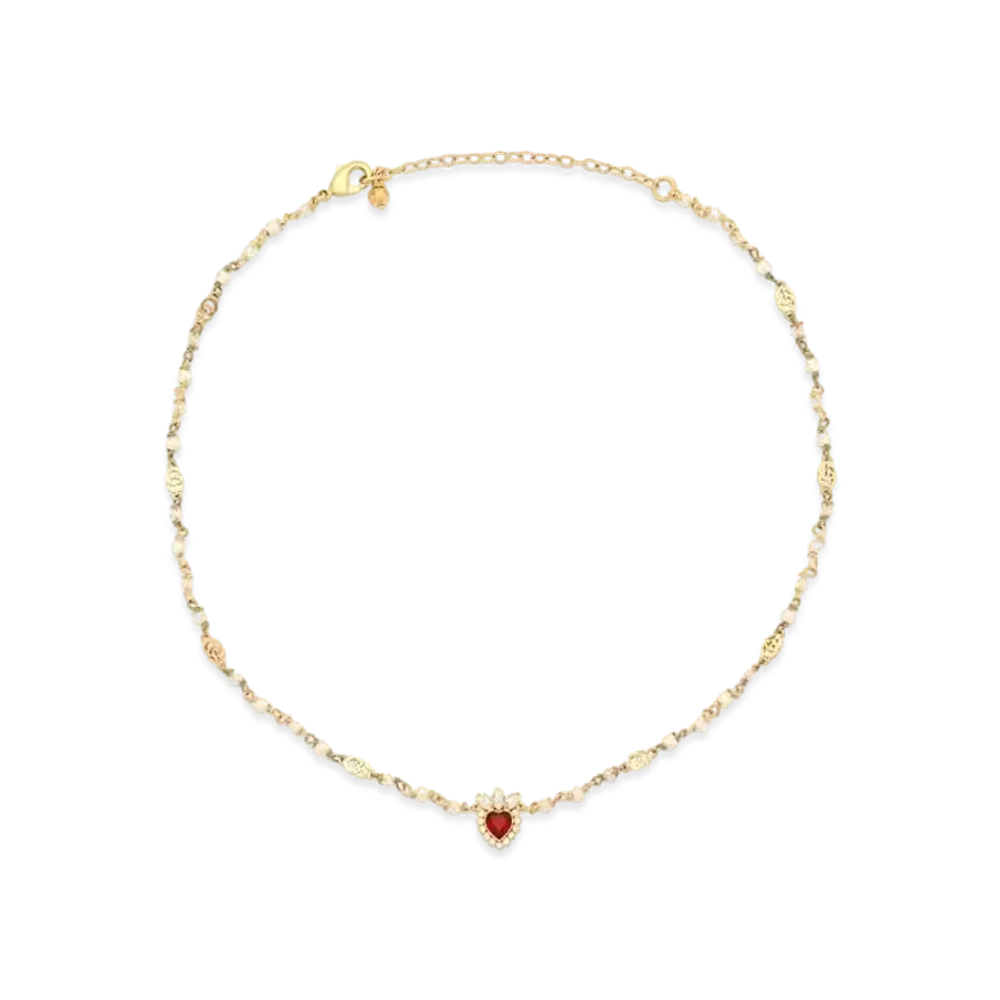 GUCCI Crystal Heart Necklace