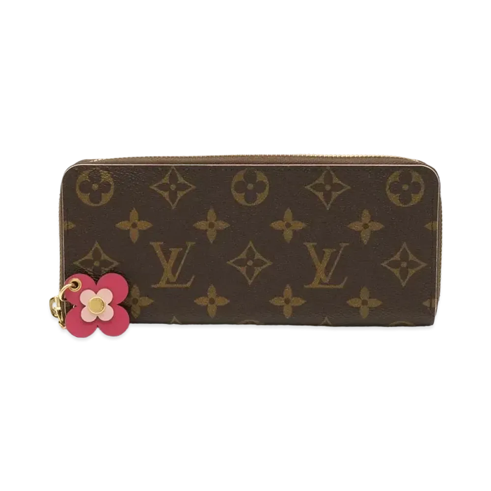 Louis Vuitton Monogram Portefeuille Clemence Blooming Flower "Hot Pink"